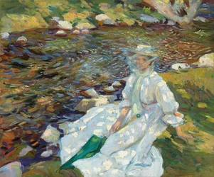 Jane Emmet de Glehn an einem Bach, Val d