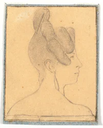 Frauenkopf. Profil nach rechts