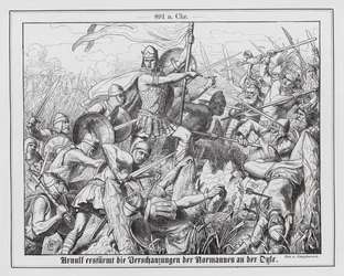 Arnulf von Kärnten stürmt die normannischen Verteidigungen am Fluss Dyle, 891