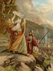 Moses zerstört die Gesetzestafeln