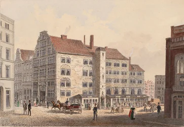 Hamburg 1845 Kaiserhof Hotel-Seitenansicht