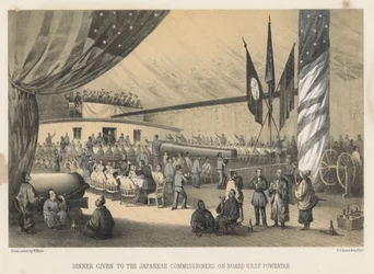Abendessen für die japanischen Kommissare an Bord der U.S.S.F. Powhatan, 1855