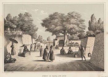 Straße in Napha, Lew Chew, 1855