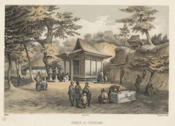 Tempel in Yokohama, 1855