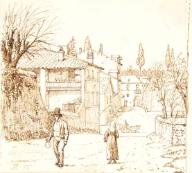 Straße in Rom oder in einer Stadt in der Umgebung von Rom