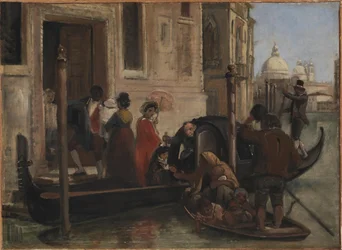Landung in Venedig. In der Ferne S. Maria delle Salute