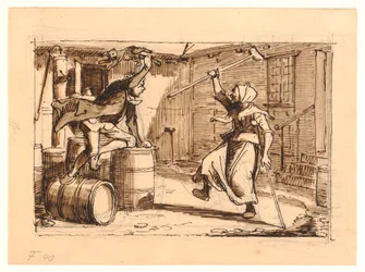 Peder Paars 2. Buch 3. Gesang. Jens Bloks und Mutter Gunhilds Kampf