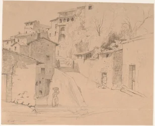 Via Piave mit La Porta Su in Olevano Romano
