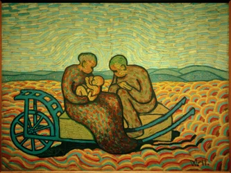 Familie auf der Karre