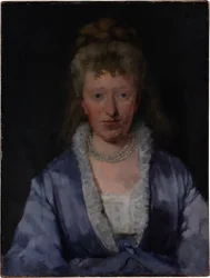 Porträt einer Dame in einem violetten Kleid