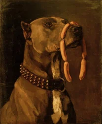 Dogge mit Würsten