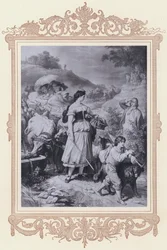 Dorothea und die Auswanderer, Hermann und Dorothea (Lithografie)