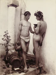 Zwei junge Männer in klassischer Pose