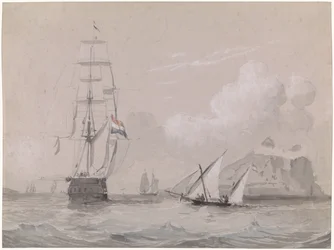 Holländisches Segelschiff vor der Küste von Gibraltar