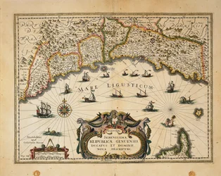 Karte des Herzogtums Monferrato, von Willem Blaeu, Gravur aus Regionum Italiae