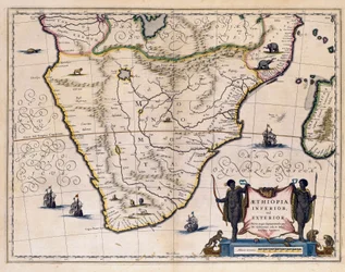 Karte von Äthiopien und Südafrika (Gravur)