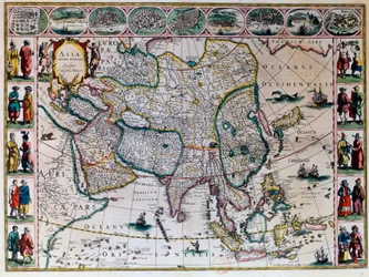 Das Theater der Welt oder der neue Atlas Amsterdam. Geografische Karte von Asien von Willem Janszoon Blaeu