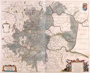 Überflutete Gebiete von Norfolk, Suffolk, Huntington, Northampton, Cambridge und Lincoln, in 