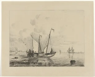 Segelschiff mit gerefften Segeln
