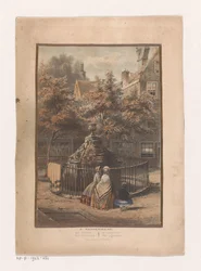 Brunnen und Innenhof an der Prinsengracht in Amsterdam