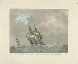 Segelschiff auf hohen Wellen