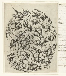 Goldschmiedebouquet mit stilisierten Blumen und Blättern