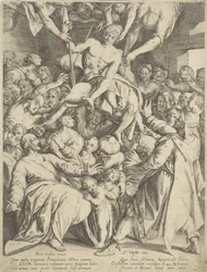 Gelähmter durch das Dach zu Christus herabgelassen
