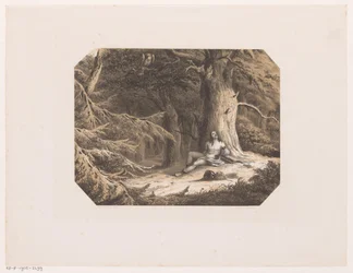 Halbnackter Mann im Wald