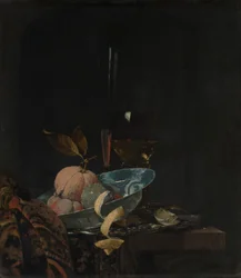 Stillleben mit Früchten, Glaswaren und einer Wanli-Schale