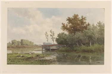 Landschaft mit Wasser und Enten