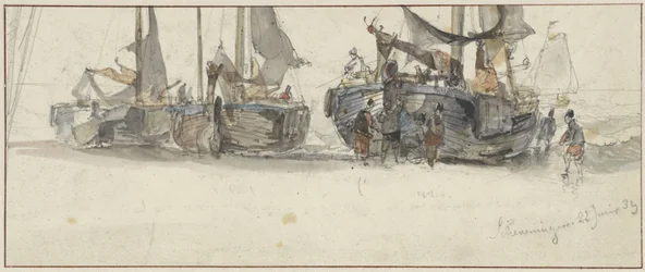 Fischerboote am Strand von Scheveningen