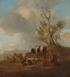 Landschaft mit Tieren
