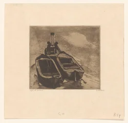 Schlepper mit zwei Kähnen
