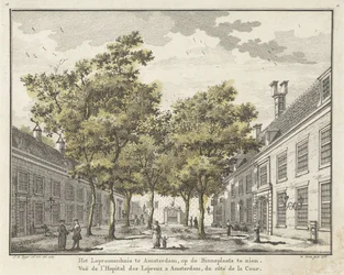 Ansicht des Innenhofs des Leprosenhauses in Amsterdam