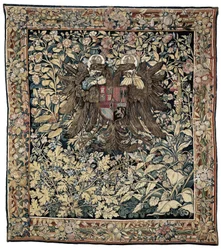 Wandteppich mit den Wappen von Kaiser Karl V.