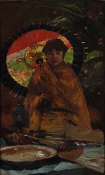 Mädchen mit japanischem Sonnenschirm, ca. 1899