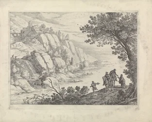 Reiter und Bettler in einer Landschaft