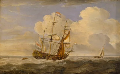 Ein niederländisches Flaggschiff vor dem Wind, spätes 17. bis frühes 18. Jahrhundert