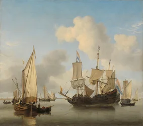 Schiffe vor Anker an der Küste