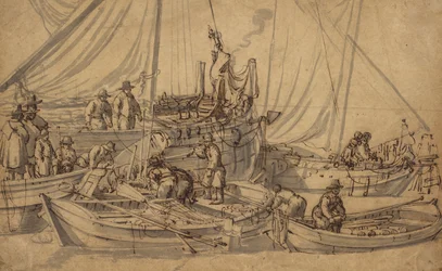 Figuren an Bord kleiner Handelsschiffe, ca. 1650-5