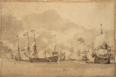 Die Schlacht von Texel (Kijkduijn) 11.-21. August 1673, ca. 1673