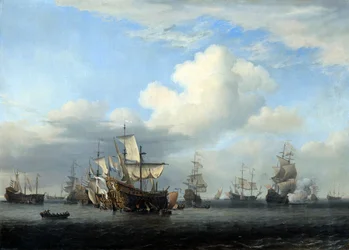 Die erbeutete Swiftsure, Seven Oaks, Loyal George und Convertine..., um 1666