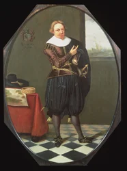 Porträt eines Seemanns in einem Innenraum