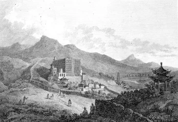 Ansicht von Poo-ta-la oder Großer Tempel in der Nähe von Zhe-hol in der Tartarei, graviert von Benjamin Thomas Pouncy