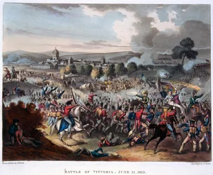Arthur Wellesley (1769-1852) Lord Wellington betritt Salamanca, graviert von J.C. Stadler, veröffentlicht 1818 (Aquatinta)