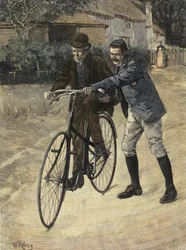 Learning the Old Dad. Gravur nach W. Raineys Aquarell. 1893.