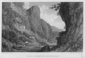 In der Nähe von Castleton, Derbyshire (Stich)