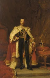 Krönungsporträt von König Georg V., nach Sir Luke Fildes
