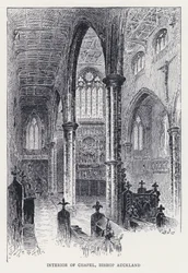 Innenraum der Kapelle, Bischof Auckland (Stich)