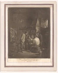 Kartenspielende Bauern in einer Herberge